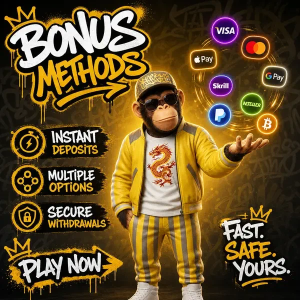 Bonus Kong jonglerend met betaalmethode iconen bij levendige casino balie